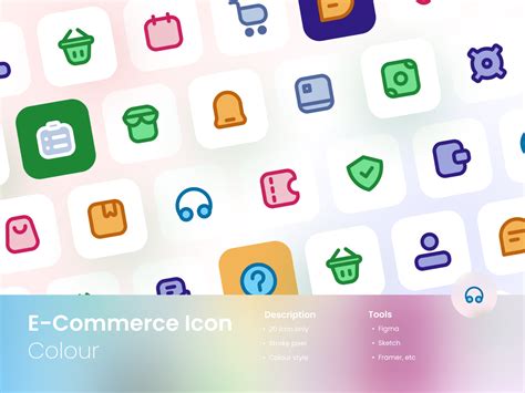commerce colored icon set graphic  moonstd creative fabrica
