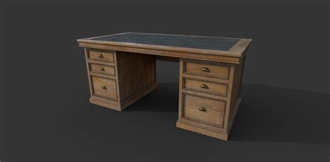 D Model Vintage Desk Vr Ar Low Poly Cgtrader