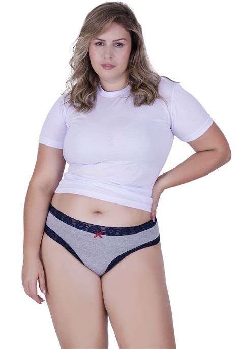 Calcinha Boneca Plus Size Algod O Concept Lingerie Azul Azul