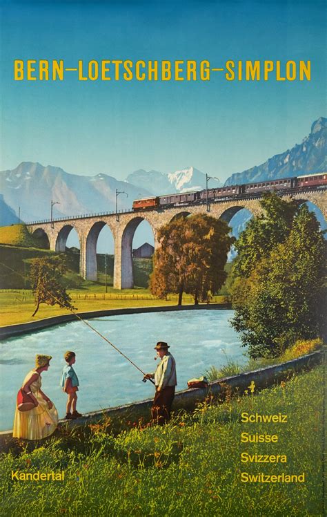 Vintage Poster Kandertal Bern Loetschberg Simplon Galerie