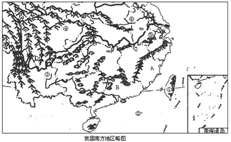 31．读“我国南方地区略图 回答下列问题 1 填出图中字母所代表的山脉名称 A B ——青夏教育精英家教网——