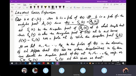 Laurent Series Expansion Complex Analysis Dr Abhishek Mukhopadhyay M