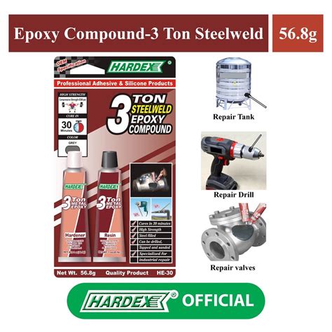 HARDEX HE30 3 Ton Steelweld Epoxy Compound 56 8gm 20gm Shopee