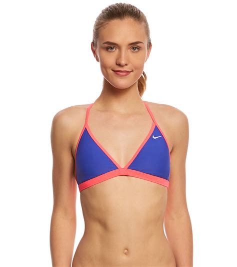 Nike Women S Solids T Back Sport Bra Bikini Top At Swimoutlet