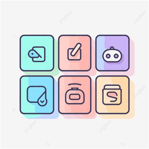 set ikon  ikon berwarna berbeda vektor aplikasi ikon garis