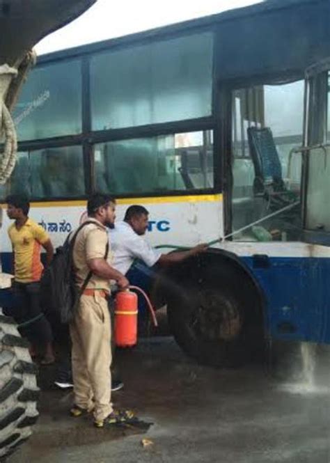 BMTC Bus Catches Fire The Hindu