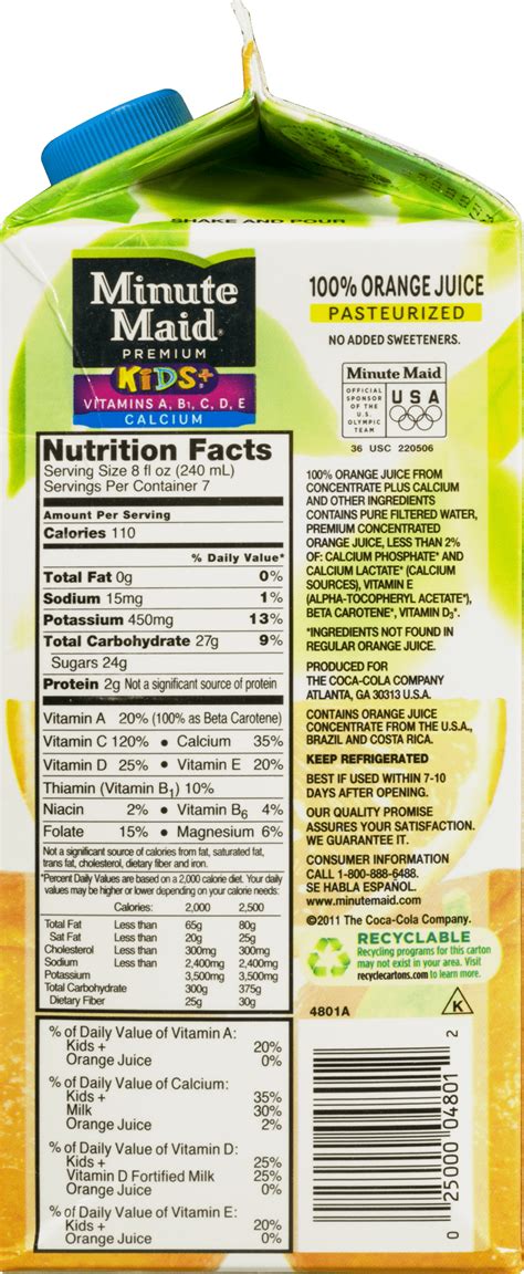 Minute Maid Orange Juice Nutrition Facts Besto Blog