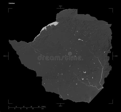 Zimbabwe Shape On Black Grayscale Stock Illustration Illustration Of