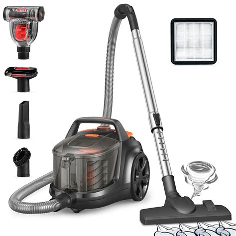 Aspiron Canister Vacuum Cleaner, 1200W 3.6QT Bagless Vacuum, Turbo ...