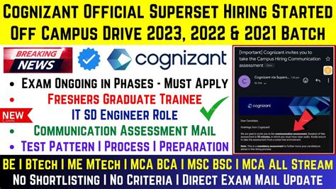 Cognizant Official Superset Mass Hiring Started OFF Campus 2021