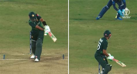 Watch Babar Azam Gets Out Via Soft Dismissal In Pak Vs Sl 2023 World