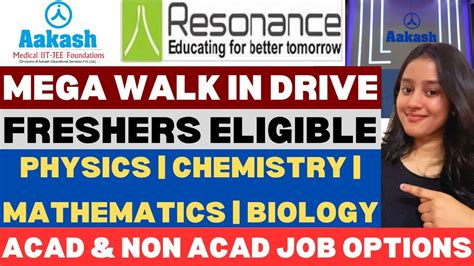 Resonance Base Hirings 2024 Aakash Hirings Mega Walk In Drive