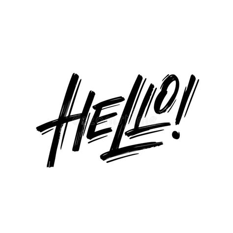 Hello Hand Drawn Lettering Text Word Vector Art Stock Vector