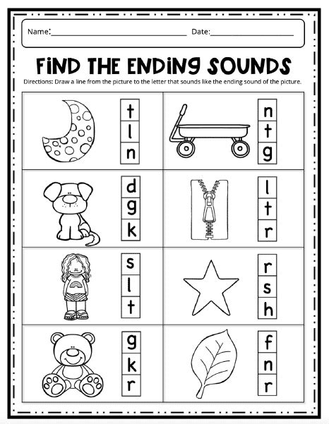 Ending Sound Worksheets For Grade 1