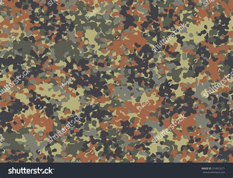 German Flecktarn Camouflage Seamless Pattern. Five Colors. Stock Vector ...