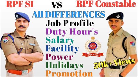 RPF SI VS RPF CONSTABLE All Differences Job Profile Duty Hour S