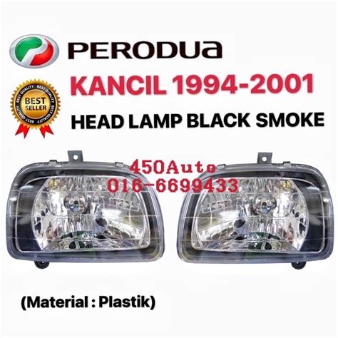 Perodua Kancil Head Lamp Plastik Smoke Set Headlamp Front