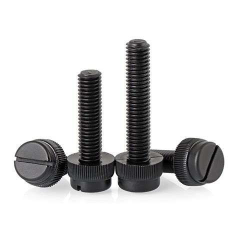 M3m4m5m6m8 Black Nylon Knurled Slotted Hand Tighten Thumbscrew Pa66