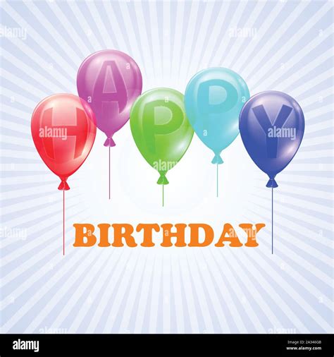 Happy Birthday. Illustration of balloons with letters Stock Vector ...