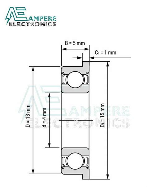 F624ZZ Miniature Flanged Ball Bearing 4x13x5mm Flux Electronix