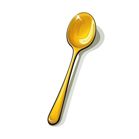 Premium Photo Yellow Color Spoon Handdrawn Vector White Background Iso