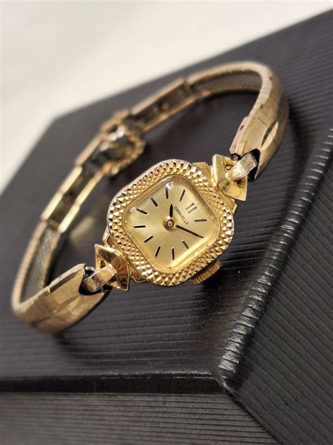 Vintage Gold Womens Watch Caravelle By Bulova Manual Wind Etsy