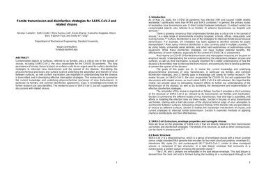 Fomite transmission and disinfection strategies for SARS-CoV-2 and ...