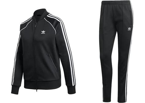 Adidas Womens Primeblue Sst Track Jacket And Pant Set Black White Ss23