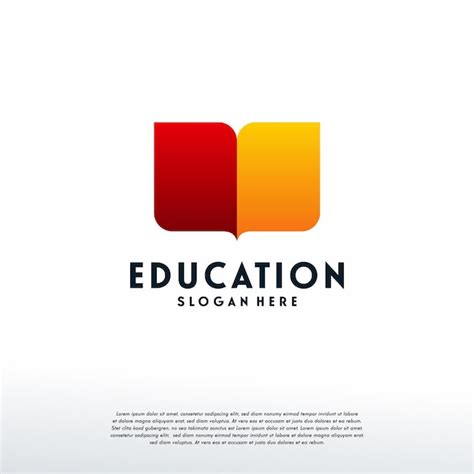 Vector de plantilla de diseños de logotipo de educación de libro