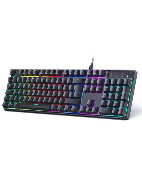 Buy Mechanical Gaming Keyboard, 105 Keys QWERTY UK Layout Rollover Anti ...