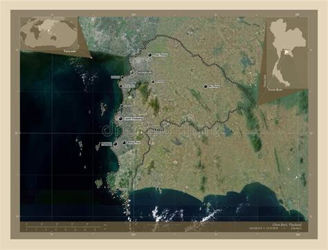 Chon Buri Thailand High Res Satellite Labelled Points Of Citi Stock