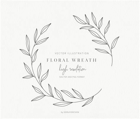 Floral Wreath Svg Laurel Wreath Olive Leaf Floral Frame Etsy