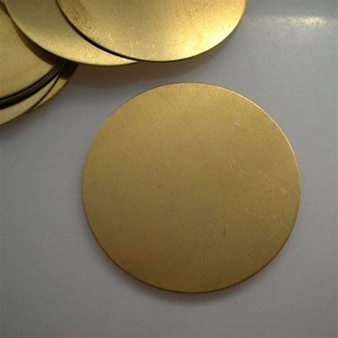 12 Flat Round Brass Discs 2 Stamping Blanks Etsy