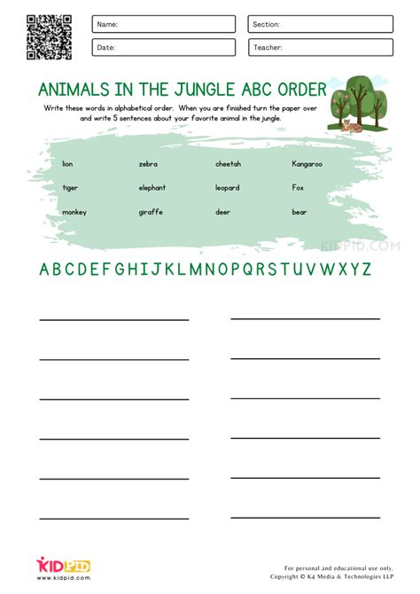 Put Words In Alphabetical Order Worksheets Kidpid