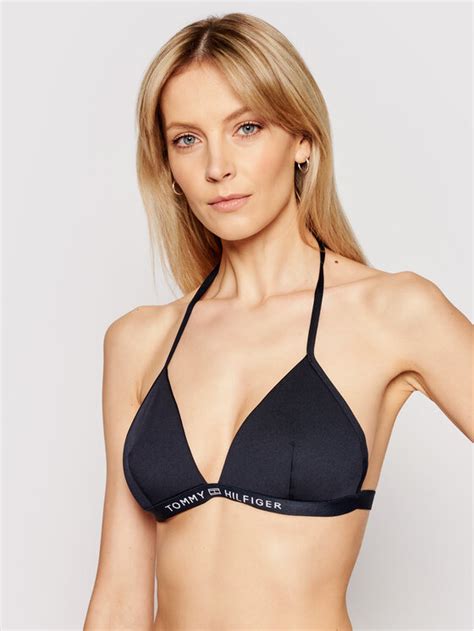 Tommy Hilfiger Bikini Oberteil Triangle Fixed UW0UW02708 Dunkelblau