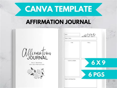 Affirmation Journal Template For Canva Graphic By Selfpubmagic