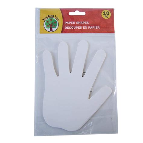 10 Pieces Hand Cutouts Paper Hand Shape Cut-Outs White Color Handprint ...