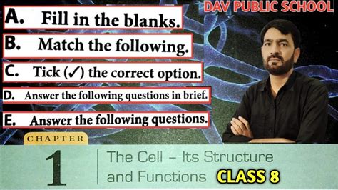 Dav Class Science Chapter The Cell Its Structure And Function