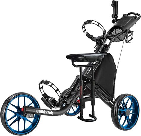 Caddytek Caddylite Ez Fold Pro 3 Wheel Golf Buggypush Cart Removable Seat 12 Month