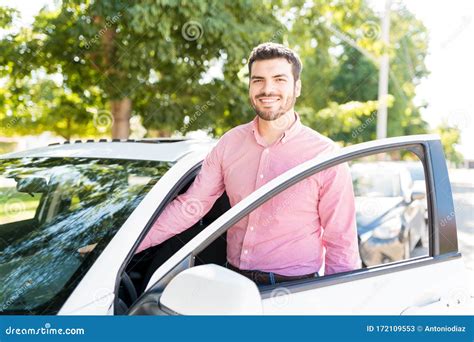 Smiling Man With New Car Stock Image Image Of Lifestyle 172109553