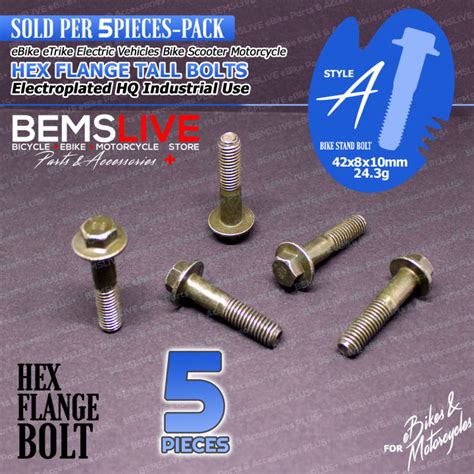 5pcs Hexa Hex Flange Bolt Style A B C Electroplated High Quality