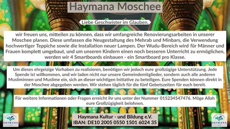 Haymana Moschee Jenfeld Mawaqit Prayer Times Mosque