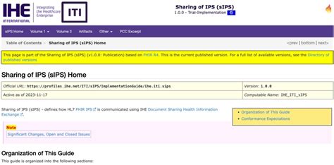 Standards And Specifications The International Patient Summary