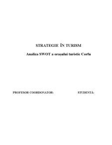 Analiza SWOT a Orașului Turistic Corfu Referat DOC