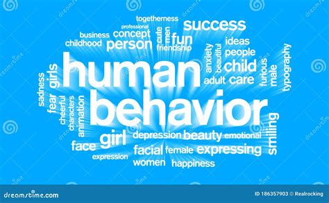 Human Behavior Animated Tag Word Cloud Text Design Animation Stock