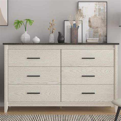 Amazon Ikeno Drawer Dresser Rustic White Wood Chest Of Drawers