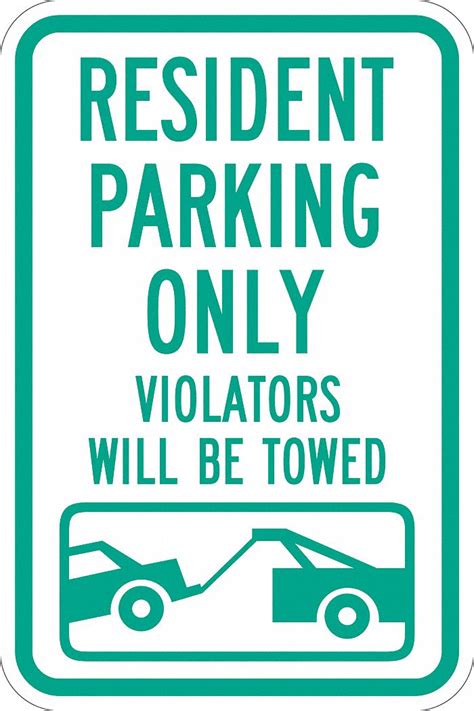 In X In Nominal Sign Size Aluminum Parking Sign V T