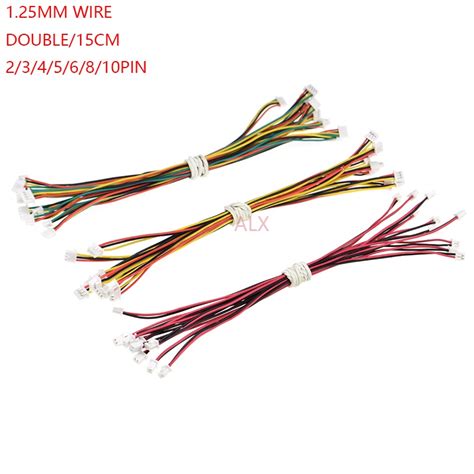 10PCS Double Header 150MM Mini Micro JST 1 25 2 3 4 5 6 8 10 Pin Female