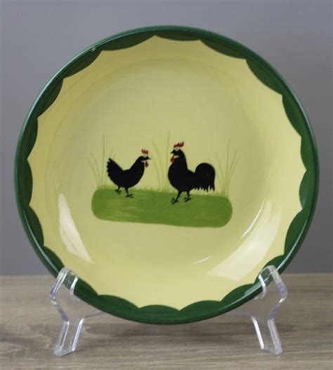 Zeller Ceramic Rooster And Hen Salad Bowl Cereal Bowl Etsy