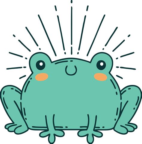 Illustration Of A Traditional Tattoo Style Happy Frog 12019718 Vector